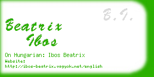 beatrix ibos business card